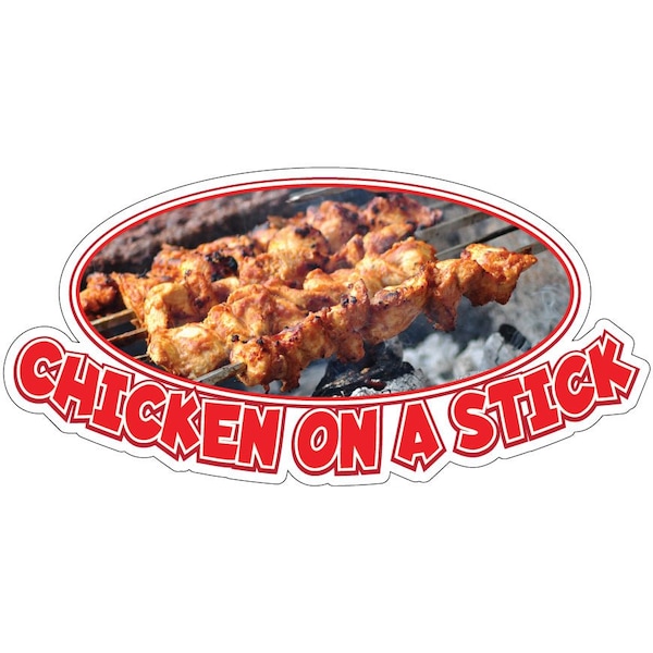 Chicken On A Stick Decal Concession Stand Food Truck Sticker, 8" x 4.5", D-DC-8 Chicken On A Stick19